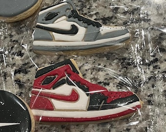 Tennis Shoe- Sneakerball- High Top- Swoosh-Birthday- Cookies
