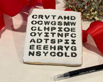 PYO Edible Word Search Cookie-Note To Santa Cookie