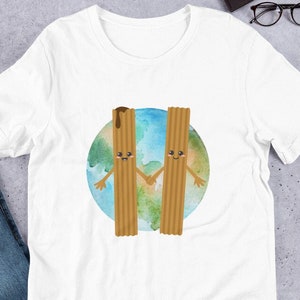Churros World Traveling T-Shirt - Perfect Gift for Churro Lovers - Cute Hand-Holding Churros Design - Relationship Goals
