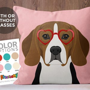 Beagle Pillow | Dog Lover Gift | Fiancé Gift | Throw Pillow Dog Gift | Pet Loss Gift | Gift For Her | Cute Dog Pillow | Dog Gift | Dog Art