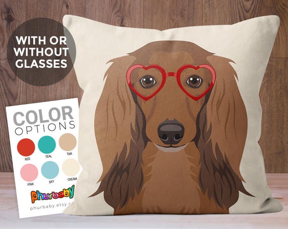 Long Haired Dachshund Pillow Pet Pillows Dog Gift Cute Etsy