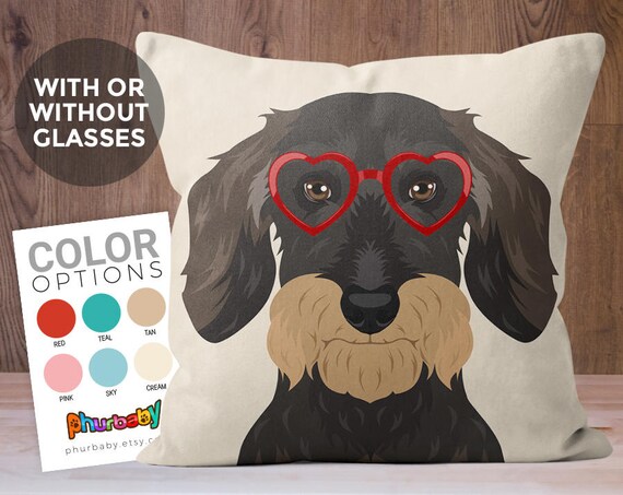 Wire Haired Dachshund Pillow Wife Gift Fiance Gift Dog Etsy