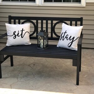 Cream Sit & Stay Pillows Patio Pillow Porch Pillow Outdoor Pillow Home Decor Throw Pillows Rustic Decor Outdoor Cushion image 3