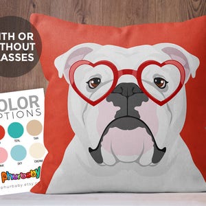 English Bulldog Pillow | Fiancé Gift | Girlfriend Gift | Pet Pillow | Cute Gift For Her | Decorative Pillow | Gift For Her | Dog Gift