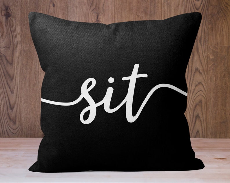 Black Sit & Stay Pillows Waterproof Pillows Porch Throw Etsy