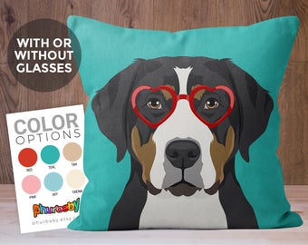 Greater Swiss Mountain Dog Pillow | Fiancé Gift | Dog Pillow | Throw Pillow Dog Gift | Housewarming Gift | Gift For Her | Husband Gift