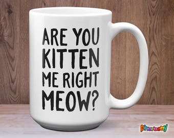 Are You Kitten Me Right Meow Mug | Cat Lover Gift | Coworker Gift | Cat Coffee Mug | Gifts Under 25 | Gift For Her | Cute Cat Mug | Tea Mug