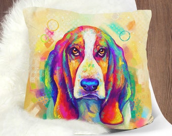 Basset Hound Pillow | Dog Pillow | Dog Throw Pillows | Cushions | Outdoor Pillow | Cushion Cover | Pillow Cover | Decorative Pillow | Gift