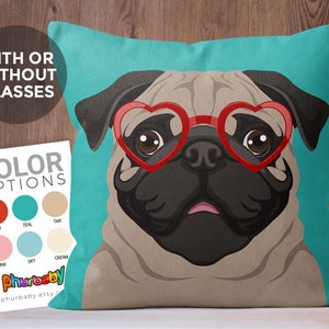 Pug Pillow | Girlfriend Gift | Pet Pillow | Wife Gift | Housewarming Gift | Cute Gift For Her | Pug Lover Gift | Dog Pillow | Pug Owner Gift