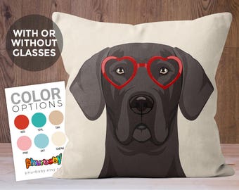 18x18 Funny Great Dane Gifts Chubby Cheeks Dane Dog Throw Pillow Multicolor 