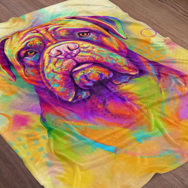 Dogue De Bordeaux Blanket | French Mastiff | Throw Blanket | Throw | Dog Lover Gift | Dog Blanket | Housewarming Gift | Baby Blanket