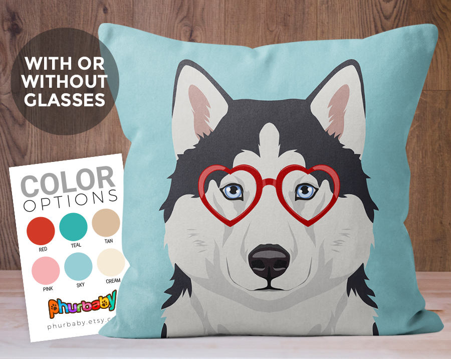 husky dog pillow