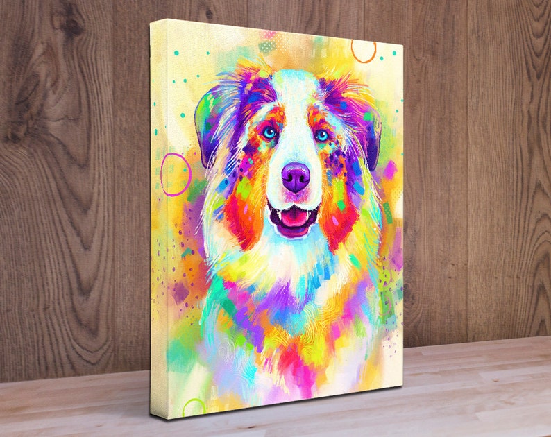 Australian Shepherd Canvas Aussie Canvas Art Canvas Wall Etsy