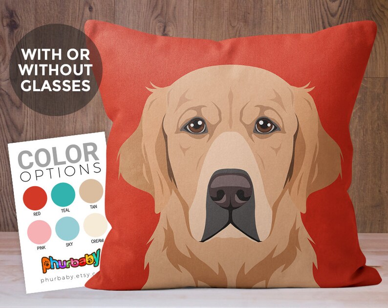 Golden Retriever Pillow Wife Gift Dog Gift Throw Pillow Dog Gift Fiance Gift Best Friend Gift Gifts Under 20 Cute Dog Pillow image 3