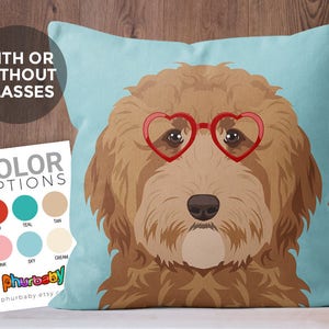 Goldendoodle Pillow Girlfriend Gift Dog Pillow Boyfriend Gift Fiance Gift Gift For Dog Owner Pet Lover Gift Dog Gift Dog Art image 1