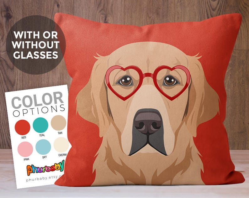 Golden Retriever Pillow Wife Gift Dog Gift Throw Pillow Dog Gift Fiance Gift Best Friend Gift Gifts Under 20 Cute Dog Pillow zdjęcie 1