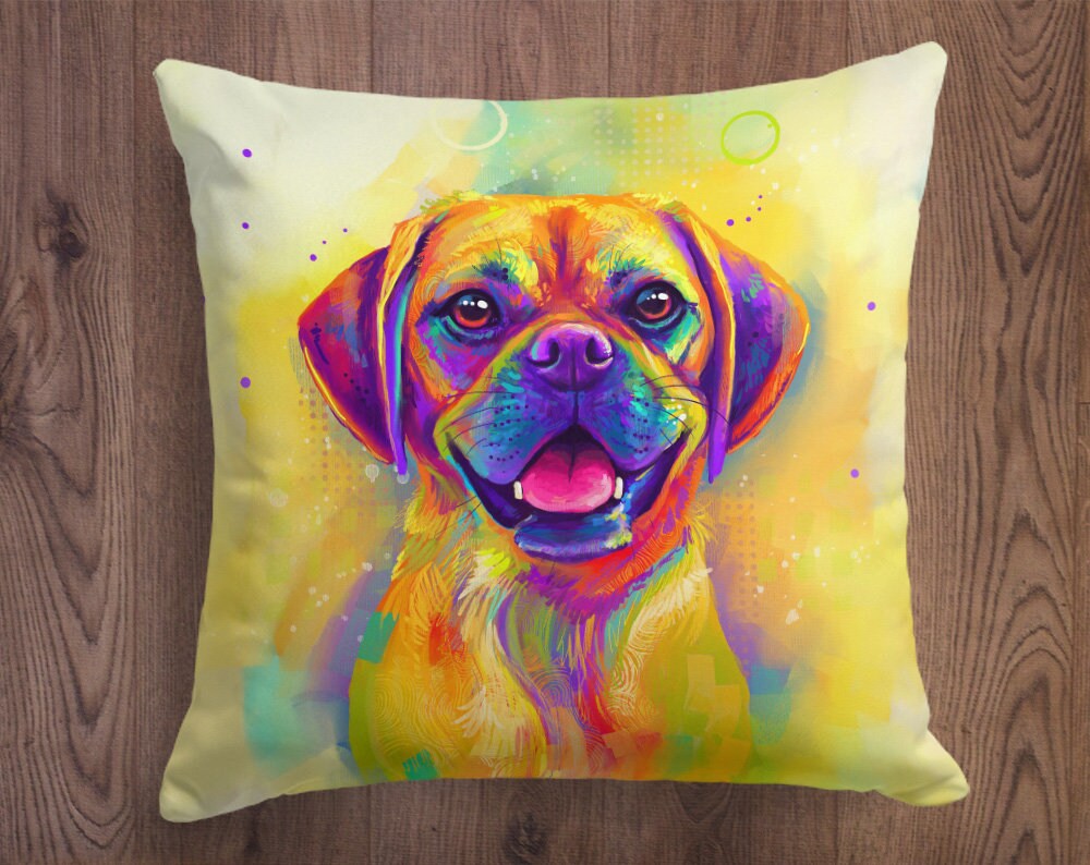 Puggle Pillow Dog Pillow Dog Throw Pillows Cushions Etsy