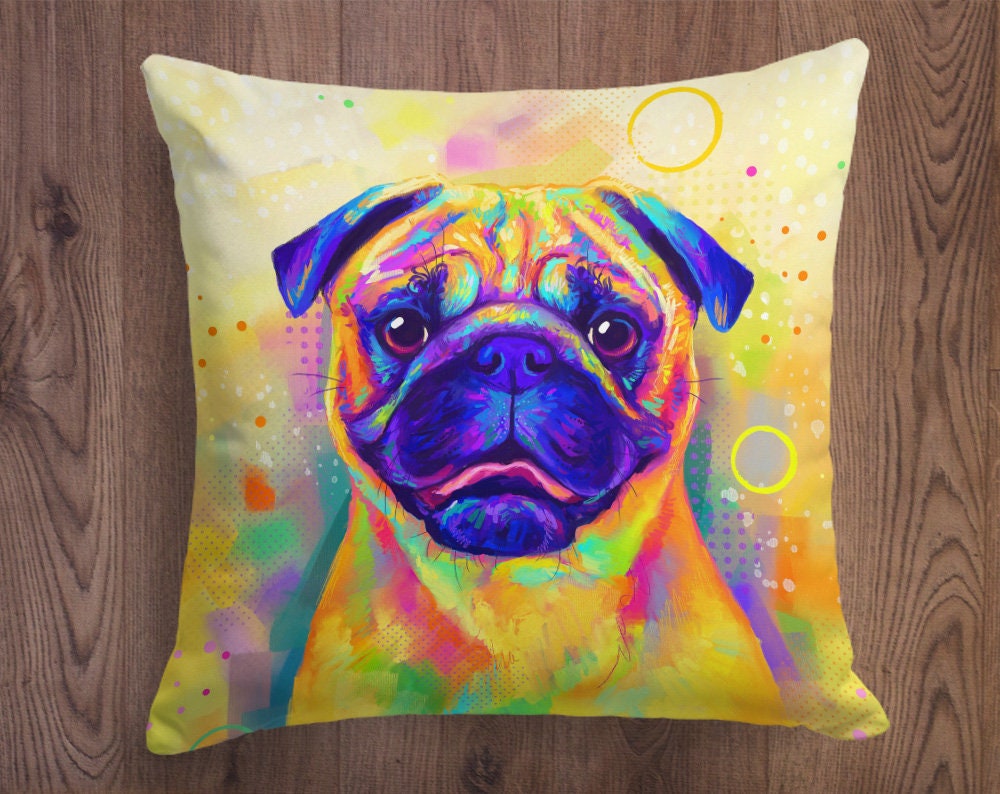 Pug Pillow Dog Pillow Dog Throw Pillows Cushions Etsy