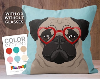 Pug Pillow | Pet Gift | Girlfriend Gift | Pet Pillow | Wife Gift | Dog Accent Pillow | Gift For Dog Owner | Funny Dog Pillow | Pet Loss Gift