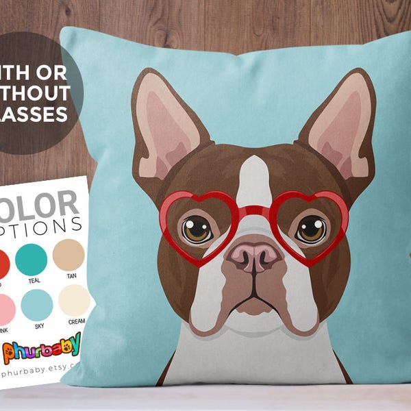 Boston Terrier Pillow | Fiance Gift | Dog Lover Gift | Stuffed Dog Pillow | Housewarming Gift | Dog Accent Pillow | Wedding Gift | Pet Gift