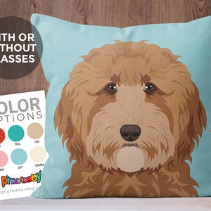 Goldendoodle Pillow Girlfriend Gift Dog Pillow Boyfriend Gift Fiance Gift Gift For Dog Owner Pet Lover Gift Dog Gift Dog Art image 2