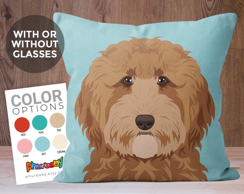 Goldendoodle Pillow Girlfriend Gift Dog Pillow Boyfriend Gift Fiance Gift Gift For Dog Owner Pet Lover Gift Dog Gift Dog Art image 2