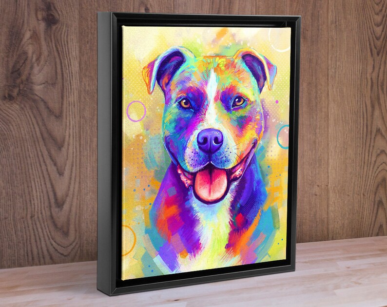 Pit Bull Canvas Pitbull Staffordshire Terrier Canvas Art Etsy