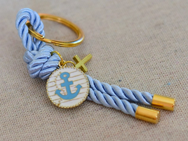 10 pcs, Nautical Baptism Party Favors for Guests with Anchor, Light Blue