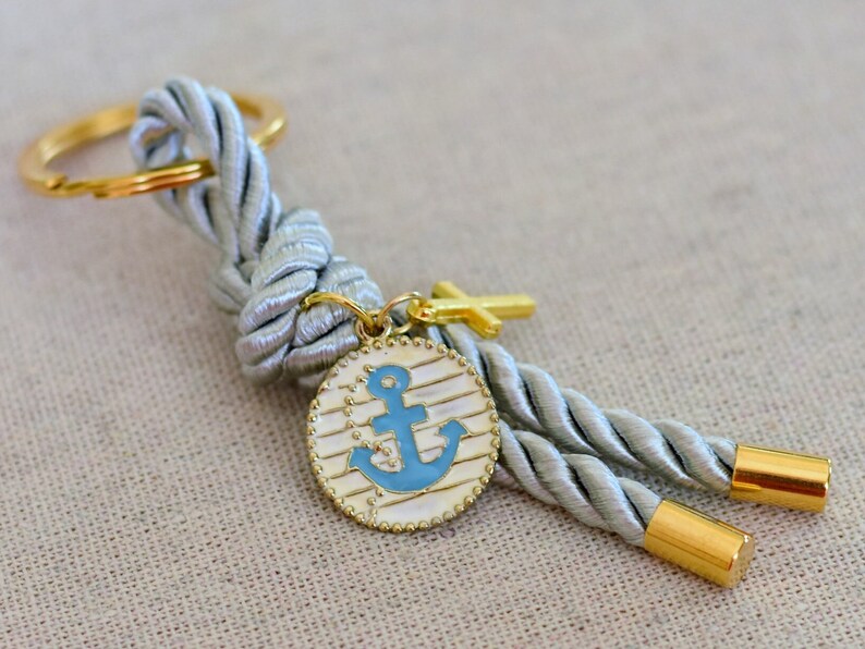 10 pcs, Nautical Baptism Party Favors for Guests with Anchor, Gray