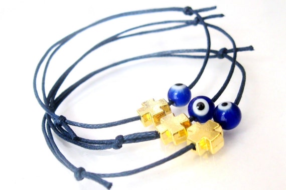 Blue Evil Eye For Boy Girl Baptism Favors For Guests, Martyrika, Greek Orthodox, Baptism Favors Bracelets, First Communion Favors, Il_570xn