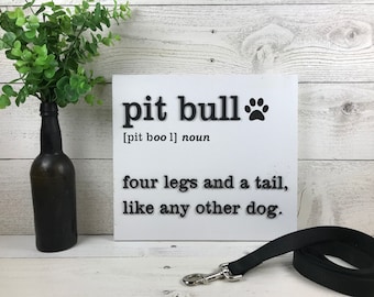 Pet Decor Wood Dog Sign - Pit Bull Home Accessories