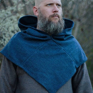 Dark blue Viking hood