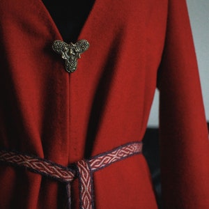 Set of woolen coat, tablet weaving and trefoil brooch, Viking / Slavic / SCA / Medieval / Larp