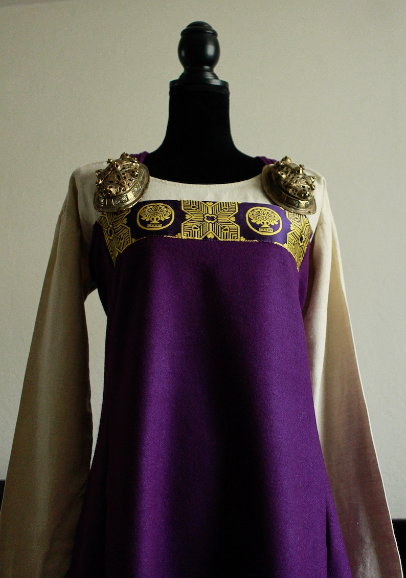 Woolen Apron Dress With Byzantine Medalions Silk Samite - Etsy