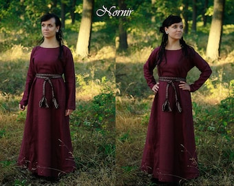 Wikinger / slawisches Leinenkleid in 25 Farben lieferbar