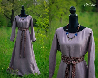 Linen dress in old lila