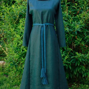 Dark Green Plain Handloom Cotton Dress