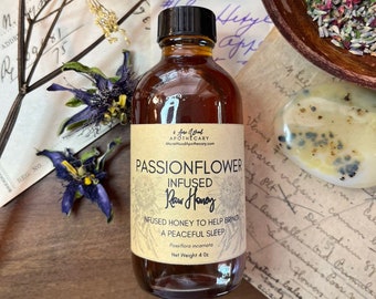 Passionflower Infused Honey for a Calm Mood & Night | Passion Flower Honey | Maypop | 4 oz