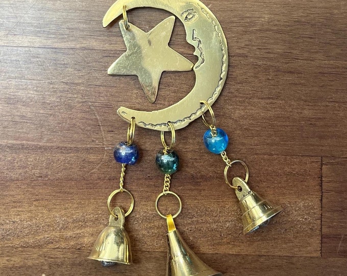 Crescent Moon and Star Brass Wind Chime