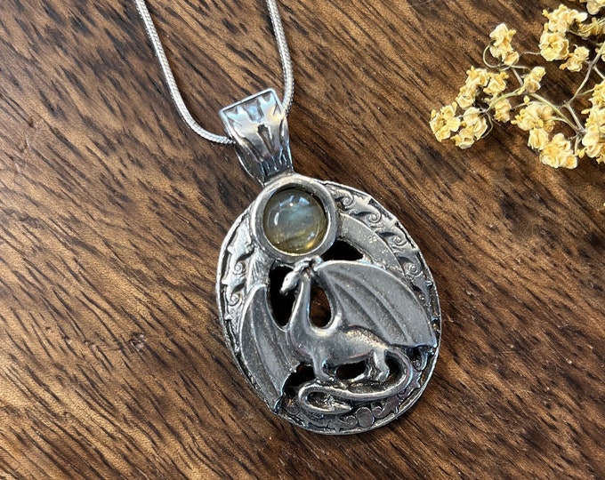 Dragon Magic & Labradorite Amulet Necklace