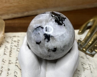 Small Rainbow Moonstone Crystal Sphere | Calmness | Protection | Divine Feminine