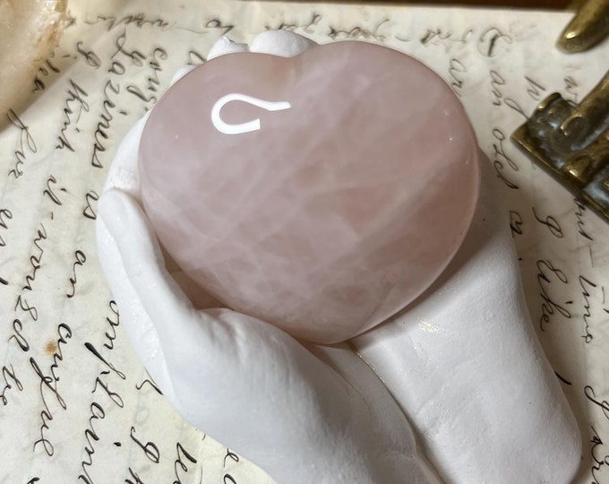 Puffed Rose Quartz Crystal Heart | Heart Chakra | Self Love