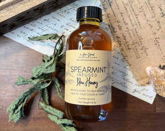 Spearmint Leaf Infused Honey | Coughs | Throat | Tummy 4 oz