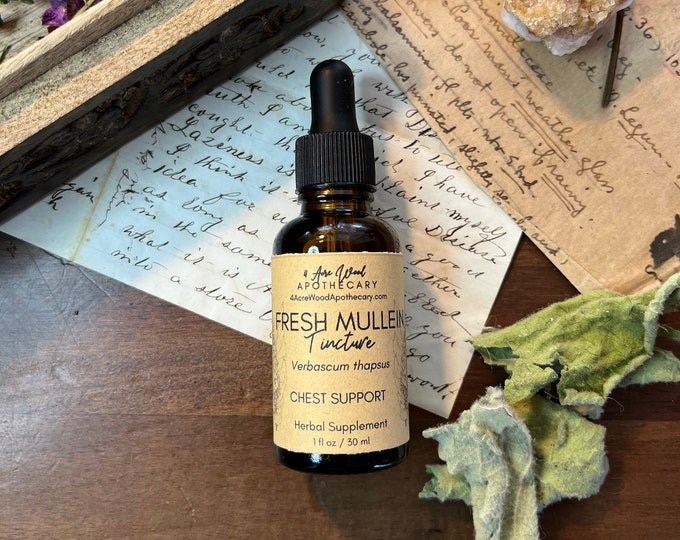 Fresh Mullein Tincture | Lung & Breath Support | Phlegm Relief  1 oz