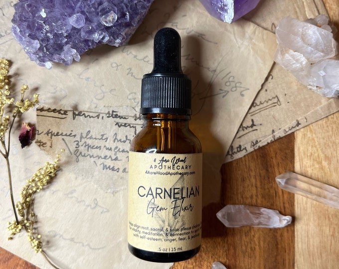 Carnelian Gem Elixir | Vitality | Self Esteem | Crystal Essence