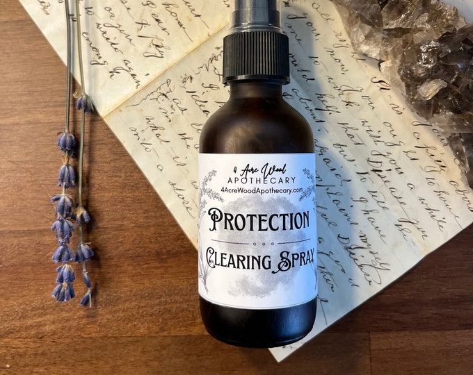 Protection and Clearing | Smokeless Herbal Spray | Crystal + Reiki Infused Sage Spray 2 oz