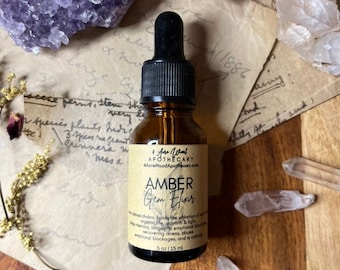 Amber Gem Elixir | Crystal Essence | Courage | Recovery | Calming | Solar Plexus
