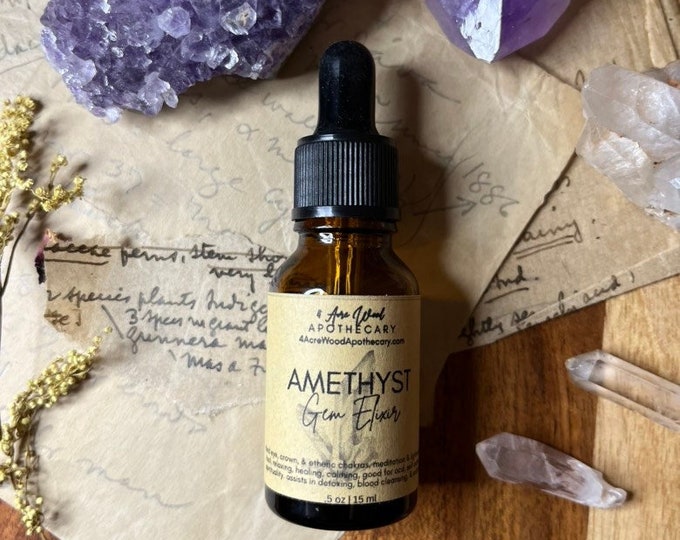 Amethyst Gem Elixir | Crystal Essence | Addiction and Sobriety | OCD Support | Spirituality