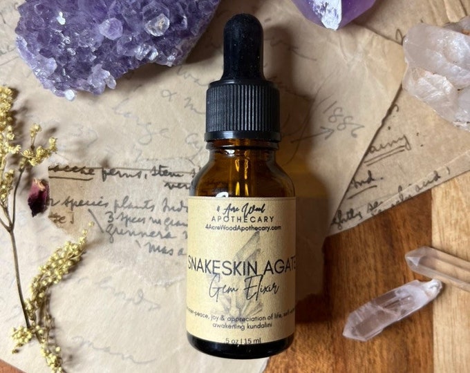 Snakeskin Agate Gem Elixir | Crystal Essence | New Beginnings | Awakening | Transformation | Inner Peace