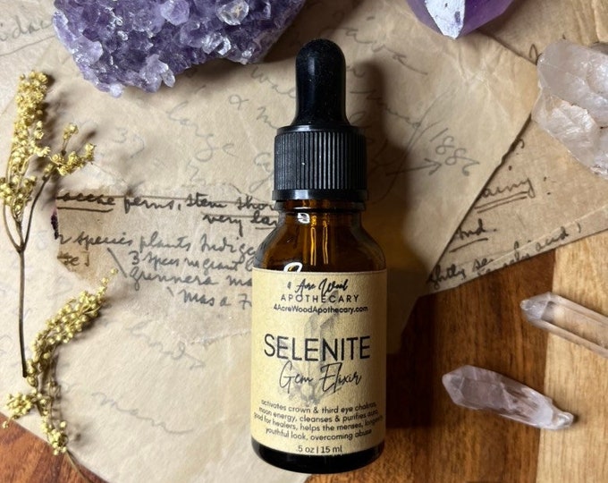 Selenite Gem Elixir | Crystal Essence|  Third Eye | Crown | Spiritual Awakening | Cleansing
